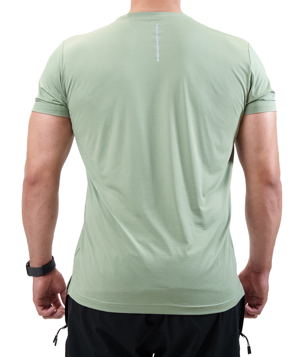 Playera Fly Fit Verde Fyze, vista de espalda