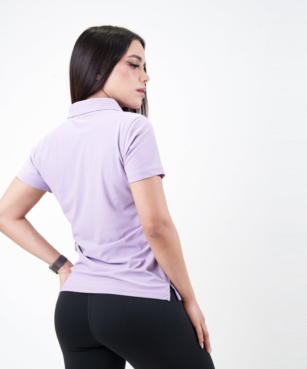 Polo Fly Mujer Lila, vista de espalda