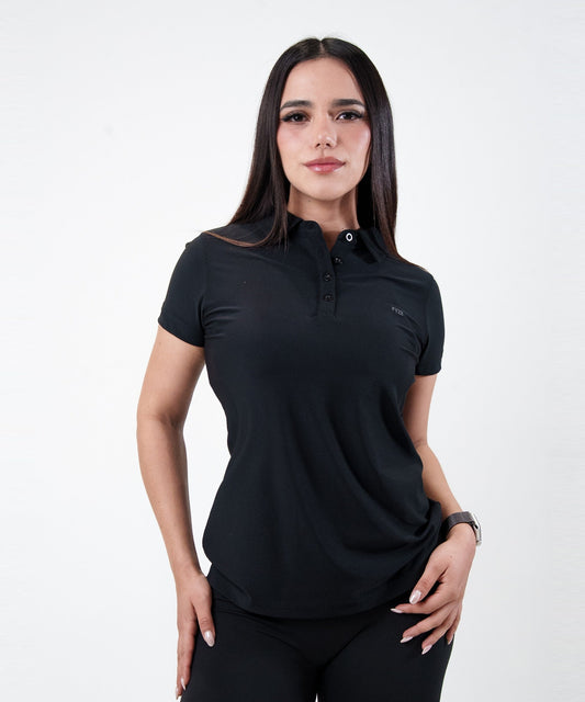 Polo Fly Mujer Negra, vista de frente