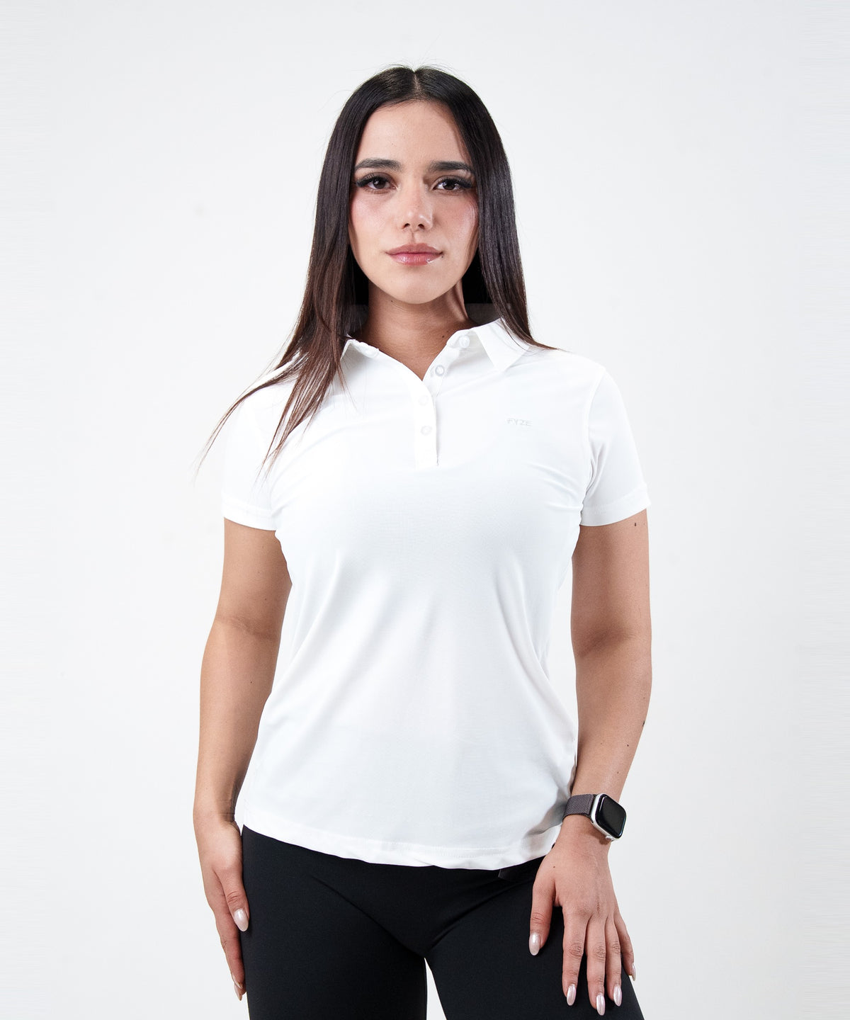 Polo Fly Mujer Blanca, vista de frente