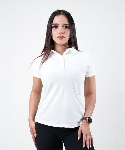 Polo Fly Mujer Blanca, vista de frente