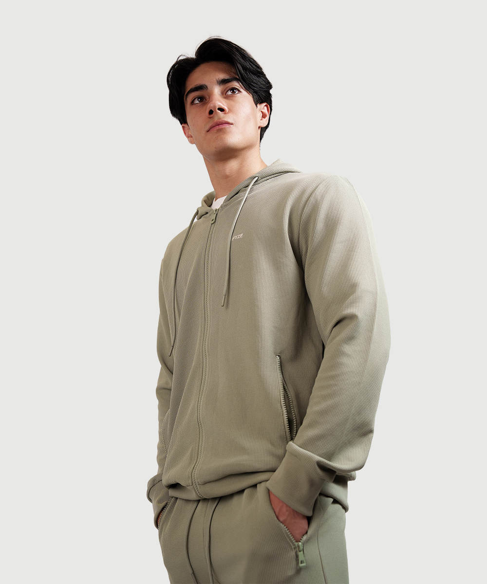 Sudadera Waffle Verde Seco