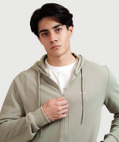 Sudadera Waffle Verde Seco