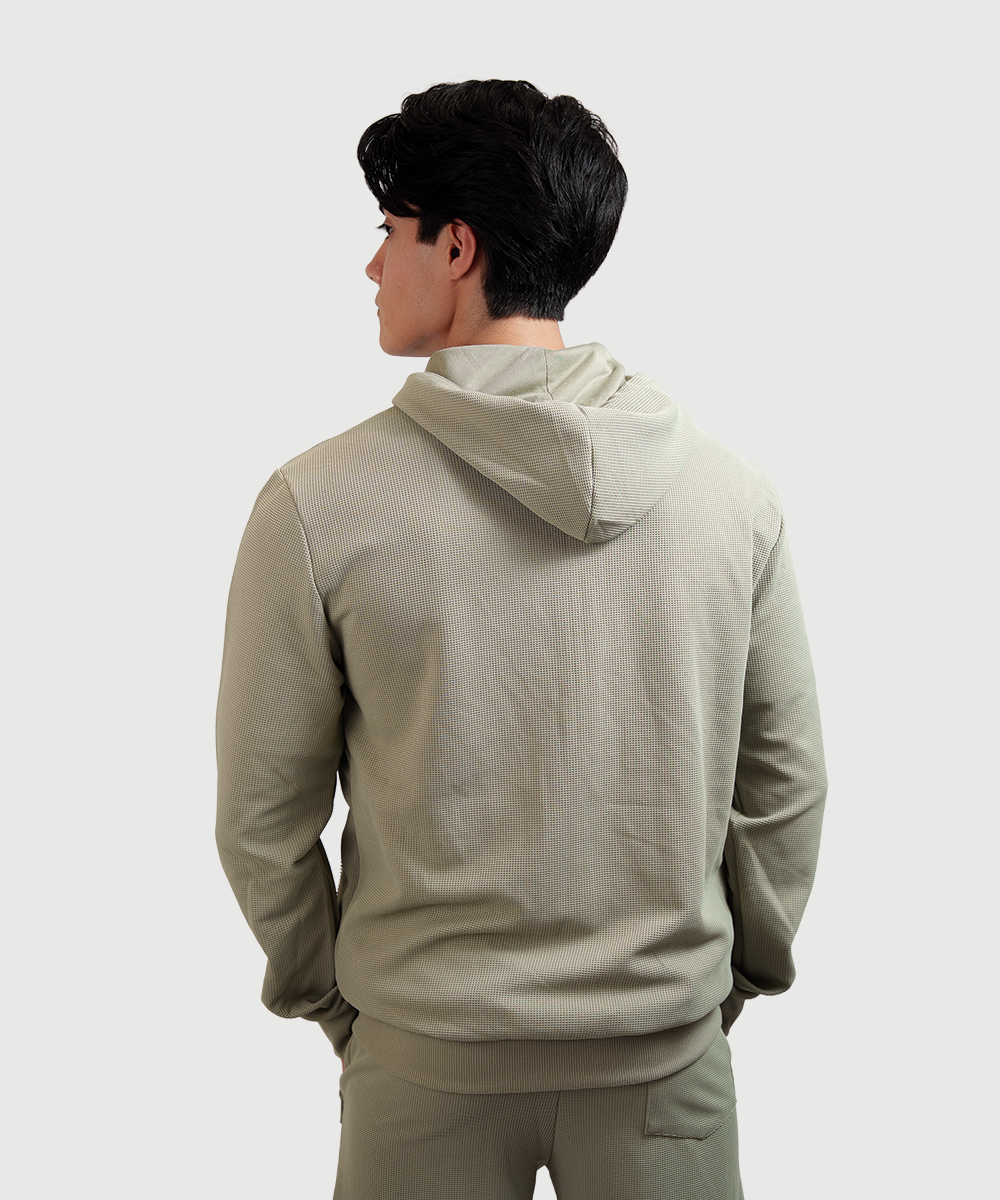 Sudadera Waffle Verde Seco