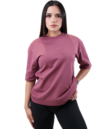 Playera Boxy Malva Fyze para mujer, vista de frente