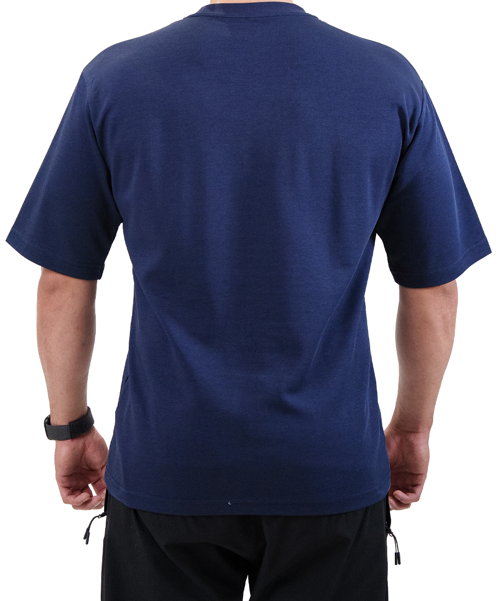 Playera Boxy Marino Fyze, vista de espalda