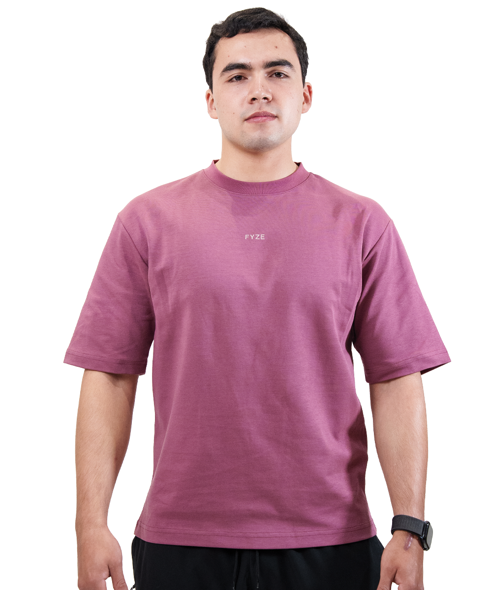 Playera Boxy Malva Fyze, vista de frente