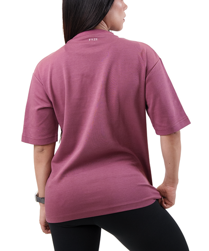Playera Boxy Malva Fyze para mujer, vista de espalda