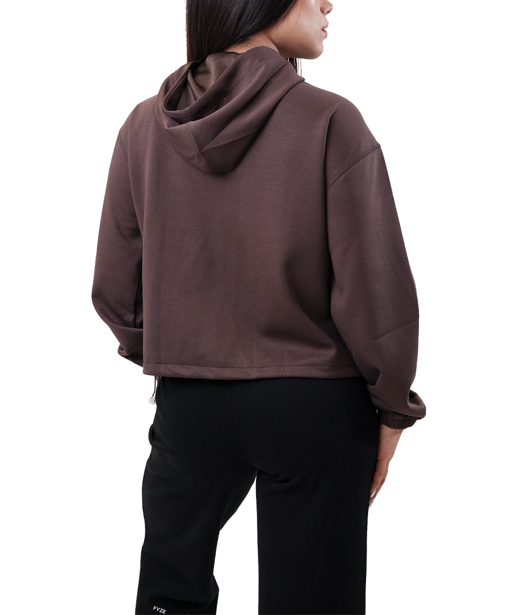 Cotton Jacket Mujer Café Fyze, vista de espalda