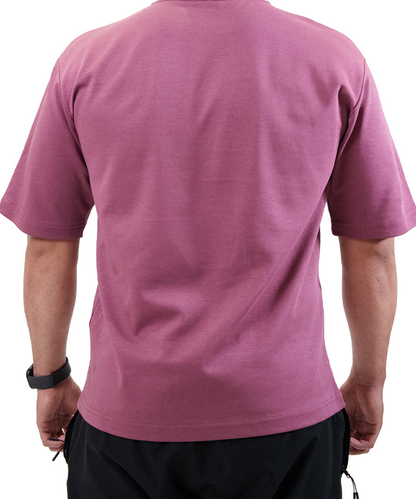 Playera Boxy Malva Fyze, vista de espalda