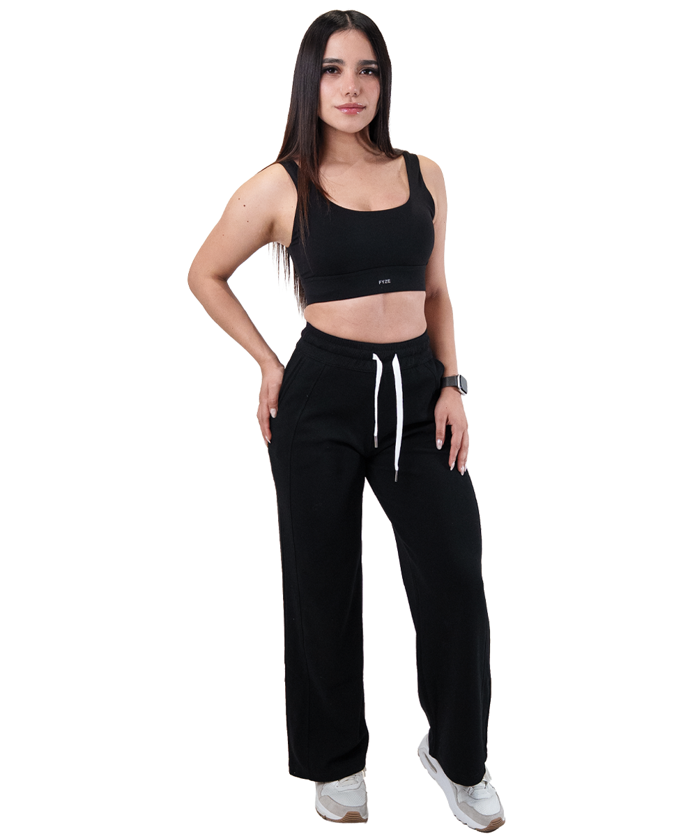 Cotton Pants Negro Fyze, vista de frente