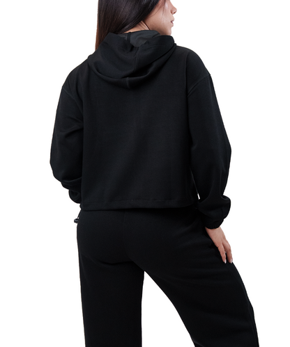 Cotton Jacket Mujer Negra Fyze, vista de espalda