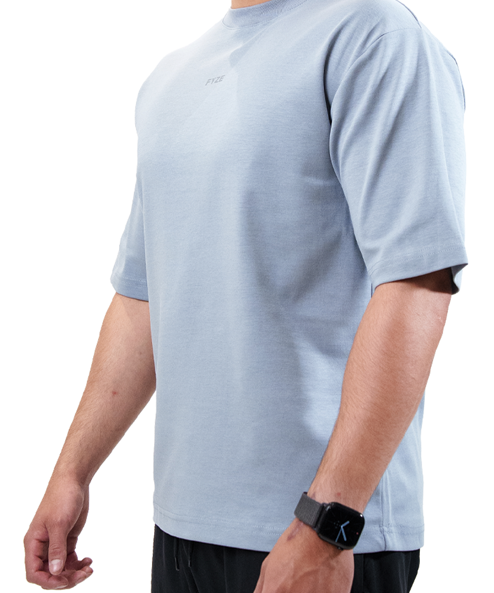 Playera Boxy Cielo Fyze, vista lateral