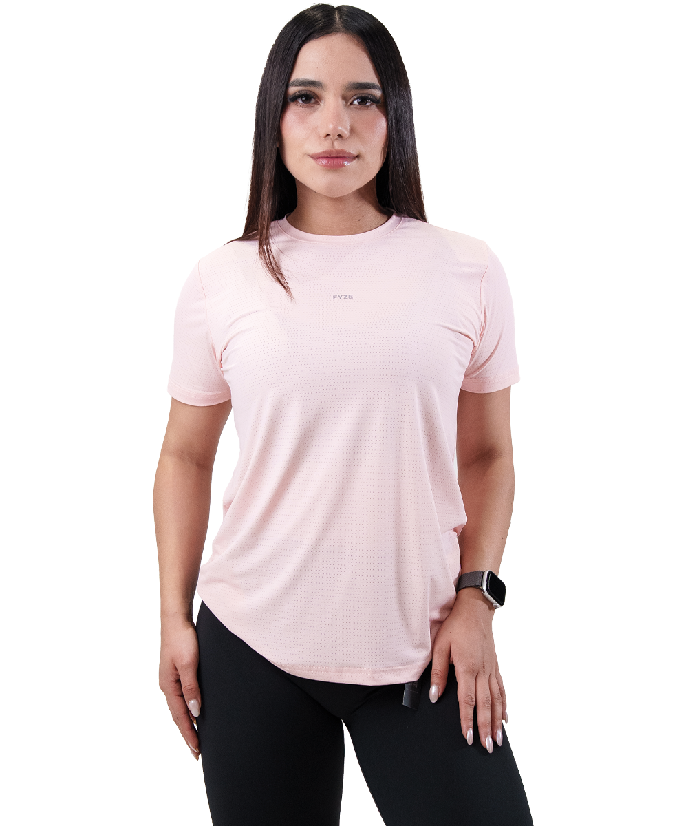 Playera Fly Fit Rosa Fyze para mujer, vista de frente